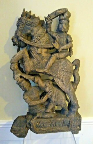 Large Wooden Temple Carving - India - Early 20th Century