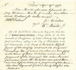 Revolutionary War Era Pennsylvania Comptroller John Nicholson Sued For Debt 1795