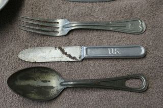 WW1 U.  S.  Army M1910 Two Piece Mess Kit 1918 d.  w/Fork,  Spoon & Knife 2