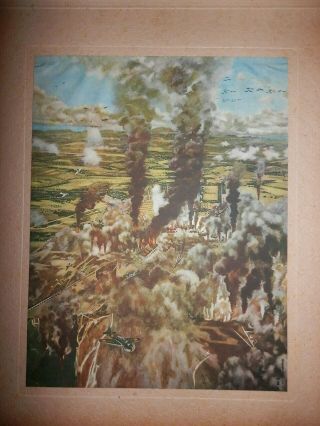 Ww2 Japanese Navy Strategy Painting.  Clark Air Base Attack.