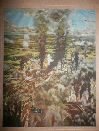 WW2 Japanese Navy strategy painting.  Clark Air Base attack. 2