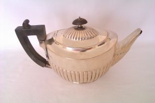 Solid Silver Victorian Queen Ann Style Crested Tea Pot Edward Barnard 1899