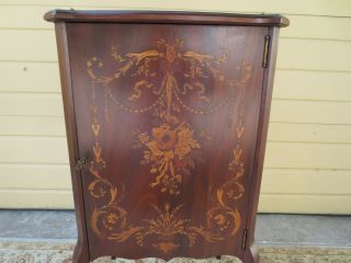 Antique English Mahogany Sheet Music Cabinet with gorgeous inlay & brass gallery 11