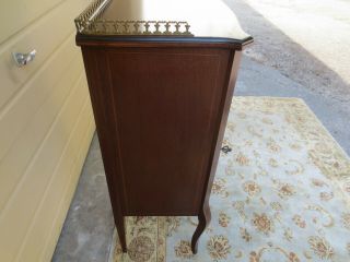 Antique English Mahogany Sheet Music Cabinet with gorgeous inlay & brass gallery 2