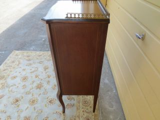 Antique English Mahogany Sheet Music Cabinet with gorgeous inlay & brass gallery 3