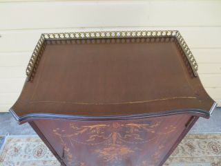 Antique English Mahogany Sheet Music Cabinet with gorgeous inlay & brass gallery 4