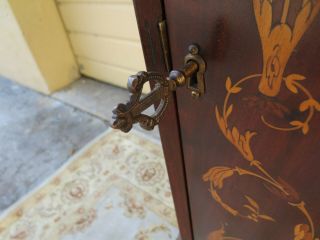 Antique English Mahogany Sheet Music Cabinet with gorgeous inlay & brass gallery 6