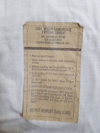 RARE 1999 Vintage US Army Desert Camo BDU Jacket Shirt,  Patch Military Clothes 12