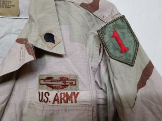RARE 1999 Vintage US Army Desert Camo BDU Jacket Shirt,  Patch Military Clothes 5