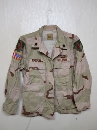 RARE 1999 Vintage US Army Desert Camo BDU Jacket Shirt,  Patch Military Clothes 9