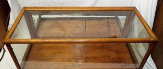 Old Antique NATIONAL SHOW CASE CO.  Oak & Glass Counter Top DISPLAY CASE SHOWCASE 2