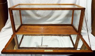 Old Antique NATIONAL SHOW CASE CO.  Oak & Glass Counter Top DISPLAY CASE SHOWCASE 6