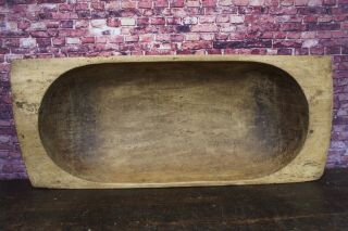 Antique Primitive Wood Trencher Dough Bowl 37  X 16  X 6  228