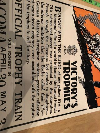 Gorgeous And Extremely Rare Ww1 Trophy Train Poster,  Army Military 4