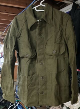 Shirt,  Field,  Wool,  Olive Green - 108 Size Large