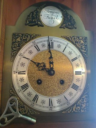Tempus Fugit Mantle Clock With Key Made In Germany,  Great Clock.