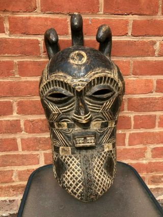 Vintage Songye Wooden Face Mask Congo Africa