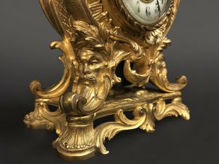 19th C.  French Gilt bronze & Champleve Table Clock 3