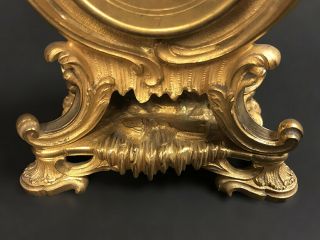19th C.  French Gilt bronze & Champleve Table Clock 4