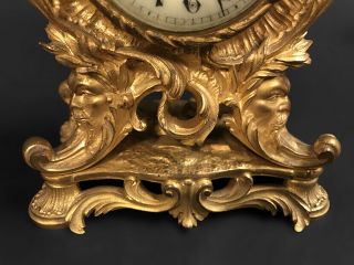 19th C.  French Gilt bronze & Champleve Table Clock 5