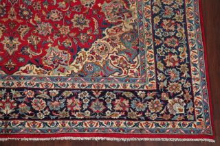 VINTAGE Traditional Persian Oriental AREA Rug Floral Hand - Knotted RED Wool 10x13 6