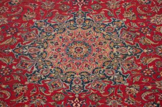 VINTAGE Traditional Persian Oriental AREA Rug Floral Hand - Knotted RED Wool 10x13 7