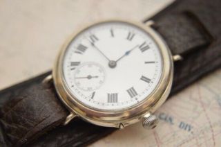 Iwc Calibre 64 Ww1 Trench Watch,  Ca.  1914,  English Sterling,  Overhauled