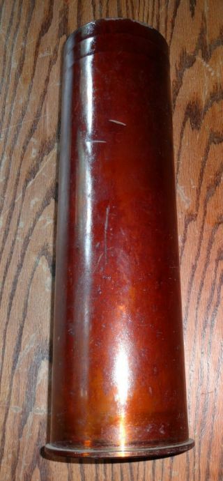 Vintage 105 Mm M14b1 Lacquered Steel Cartridge Shell 1953 Or 1958
