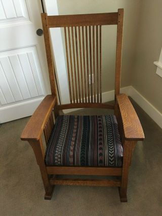 Mission Style Stickley Oak Rocking Chair Fayetteville Finish