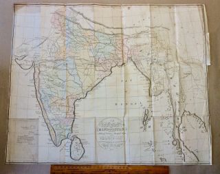 Sheet Map Of India (hindoostan) By Samuel Smith,  Printers Calcutta Dated 1824