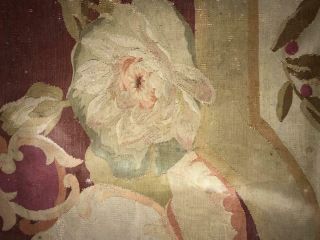 1.  2 m LARGE SCALE TIMEWORN 19th CENTURY FRENCH AUBUSSON TAPESTRY FRAGMENT 5