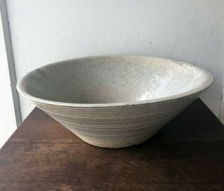 Antique French Stoneware Terracotta Pottery Confit Pot Dough Tian Mixing Bowl