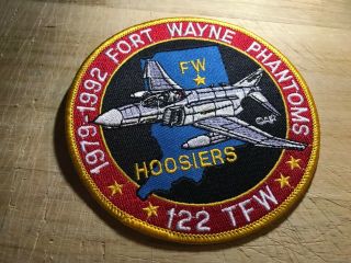 1992? Us Air Force Patch - 122nd Tfw Fort Wayne Phantoms Hoosiers - Usaf