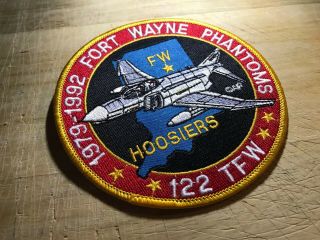 1992? US AIR FORCE PATCH - 122nd TFW Fort Wayne Phantoms HOOSIERS - USAF 5