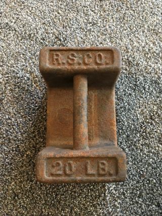 R.  S Co Richardson Scale 20 Lb Weight Door Stop Antique Vintage Strong Man