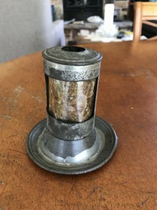 Antique Tin / Isinglass Whale Oil Lamp Lighting 1800’s