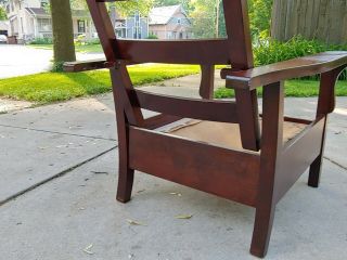 Antique Arts & Crafts Mission Morris Chair Recliner Stickley Brothers Mahogany 4