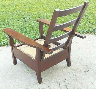 Antique Arts & Crafts Mission Morris Chair Recliner Stickley Brothers Mahogany 5