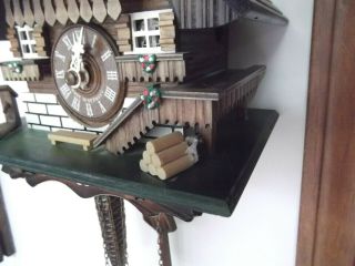 vtg cuckoo clock Hubert Herr Black Forest Triberg Germany Chalet ALL WOOD 5