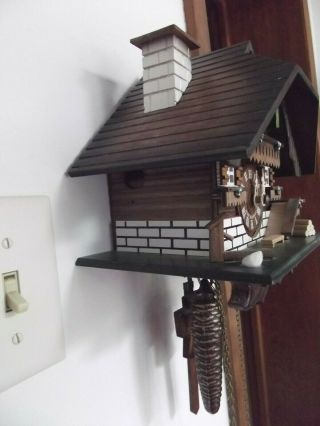 vtg cuckoo clock Hubert Herr Black Forest Triberg Germany Chalet ALL WOOD 6