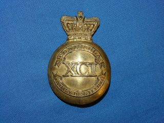 Wwi - Wwii British Cap Hat Badge,  Helmet Plate,  Xci 91st Peninsula Argyleshire (40