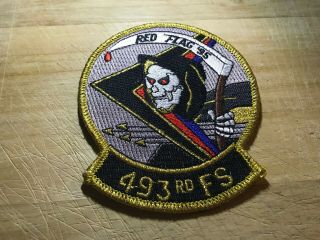 1995? Us Air Force Patch - 493 Fs Fighter Squadron " Red Flag " - Usaf Beauty