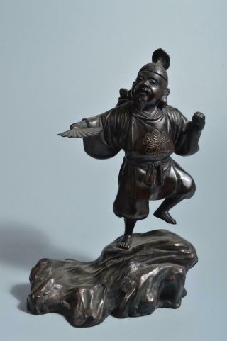 T2782: Japan Xf Copper Ebisu Statue Sculpture Ornament Object Art Work Figurines