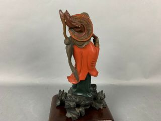 19th C.  Chinese Polychrome Fuzhou Bodiless Lacquer Figure Immortal 5