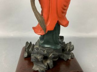 19th C.  Chinese Polychrome Fuzhou Bodiless Lacquer Figure Immortal 7