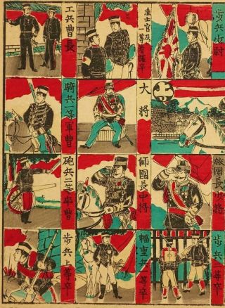 1904 JAPAN ARMY PRINT SUGOROKU PROPAGANDA JAPAN woodblock russo - japanese war 2