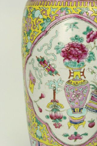 Antique Chinese Porcelain Vase Famille Rose Yellow Ground Guangxu period E/0107 4