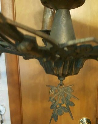 Vintage 5 Arm Hanging Chandelier Ceiling Mount 10