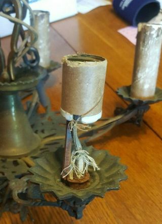 Vintage 5 Arm Hanging Chandelier Ceiling Mount 9