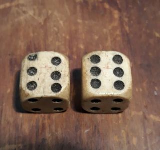 Antique Bone Dice 2 Revolutionary War Colonial Tax Stamp King George Iii Gr